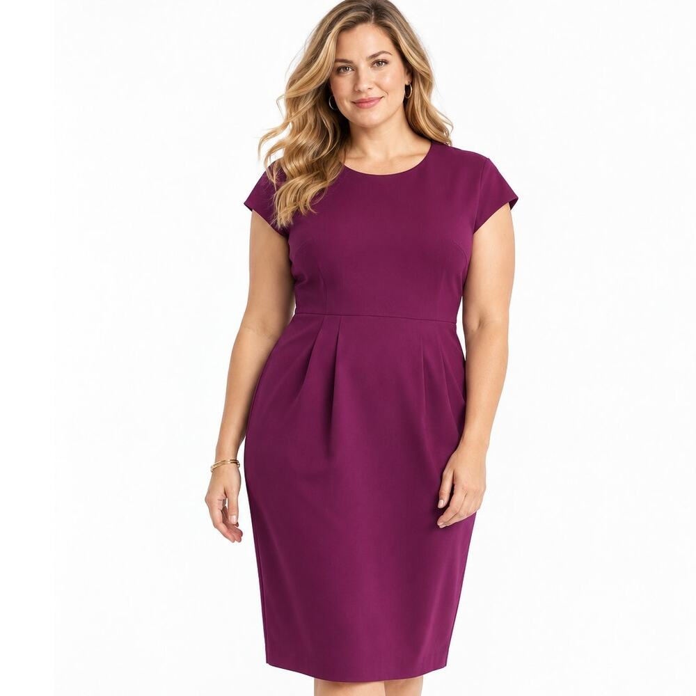 MM.Lafleur NEW Masha Dress Womens Size 3X Deep Plum Sheath Career Office Work